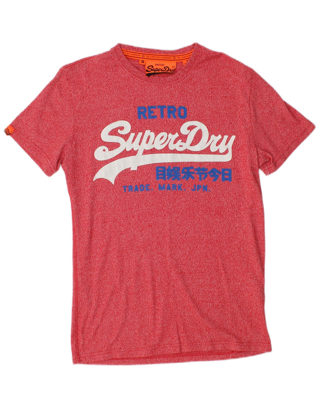Superdry Camiseta gráfica para hombre Top pequeño de algodón moteado rojo