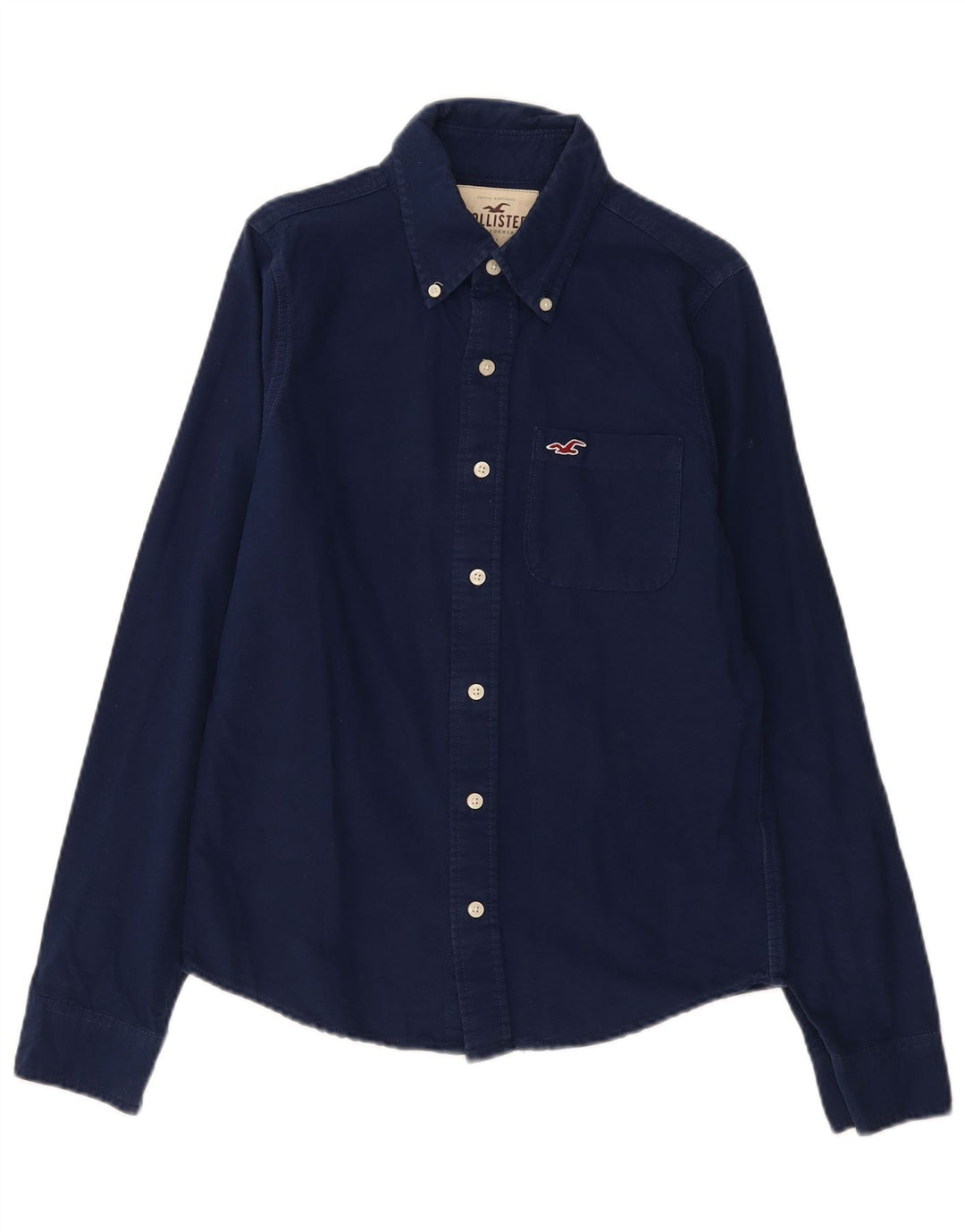Camisa HOLLISTER Hombre Small Azul Marino Algodón