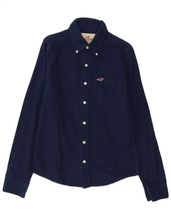 Camisa HOLLISTER Hombre Small Azul Marino Algodón