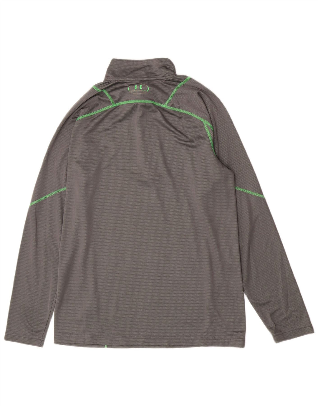 Under Armour Hombres Zip Neck Top Manga Larga Grande Gris Poliéster Deportes