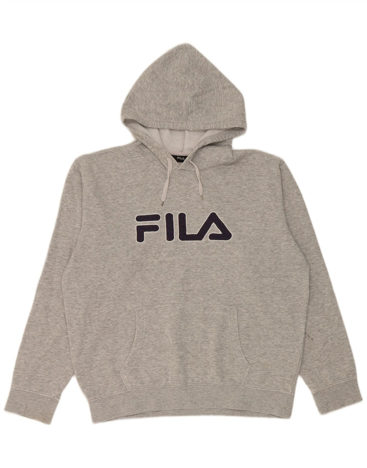 Fila Hombre Graphic Sudadera Con Capucha Jumper Grande Gris Moteado