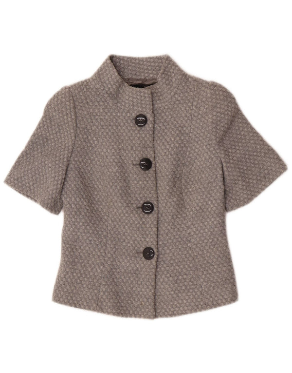 Chaqueta Bolero De Manga Corta Mujer Benetton IT 38 XS Acrílico Moteado Gris Gris