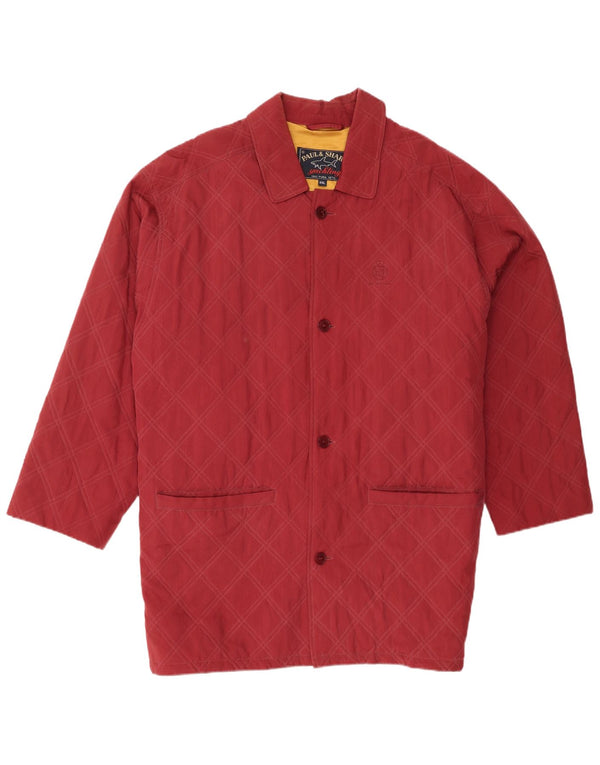 Paul & Shark Abrigo acolchado para hombre UK 44 2XL Seda burdeos