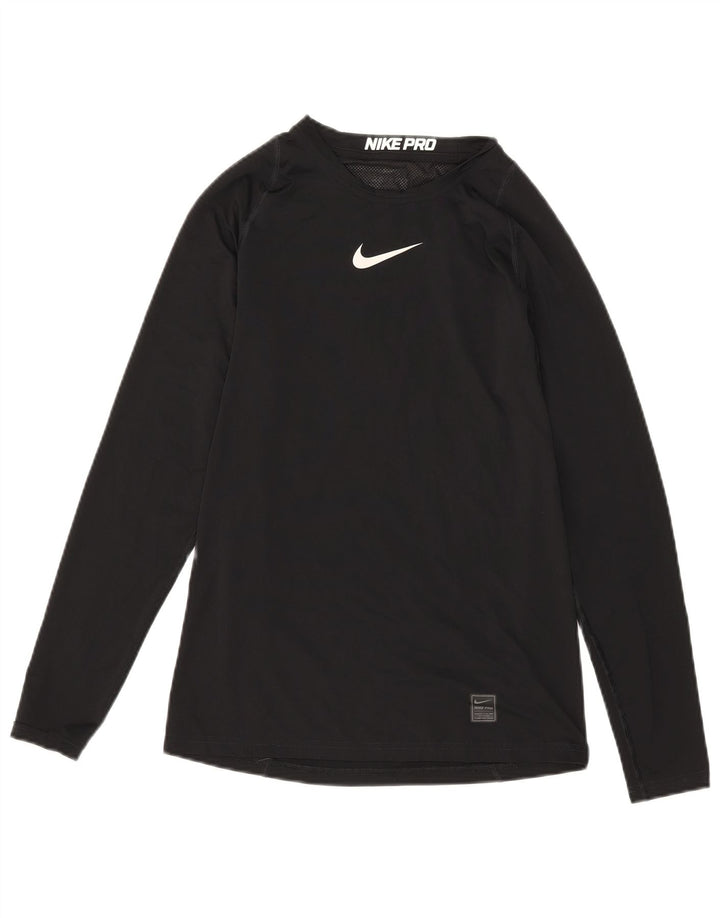 Nike Dri Fit Graphic Top manga larga para hombre, poliéster negro pequeño