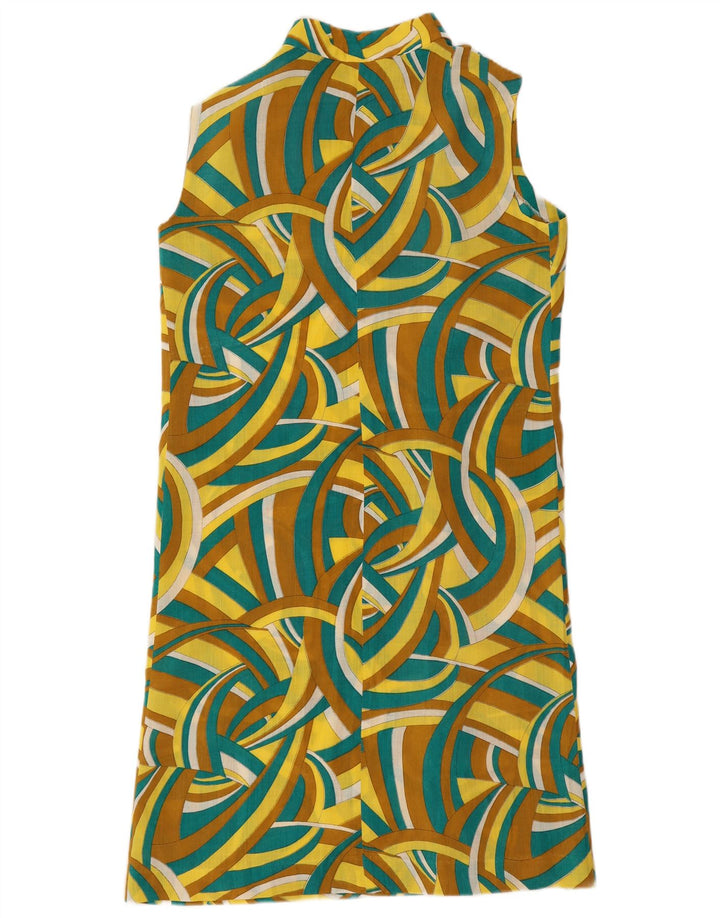 Vintage mujer sin mangas vestido de cambio IT 48 XL multicolor geométrico
