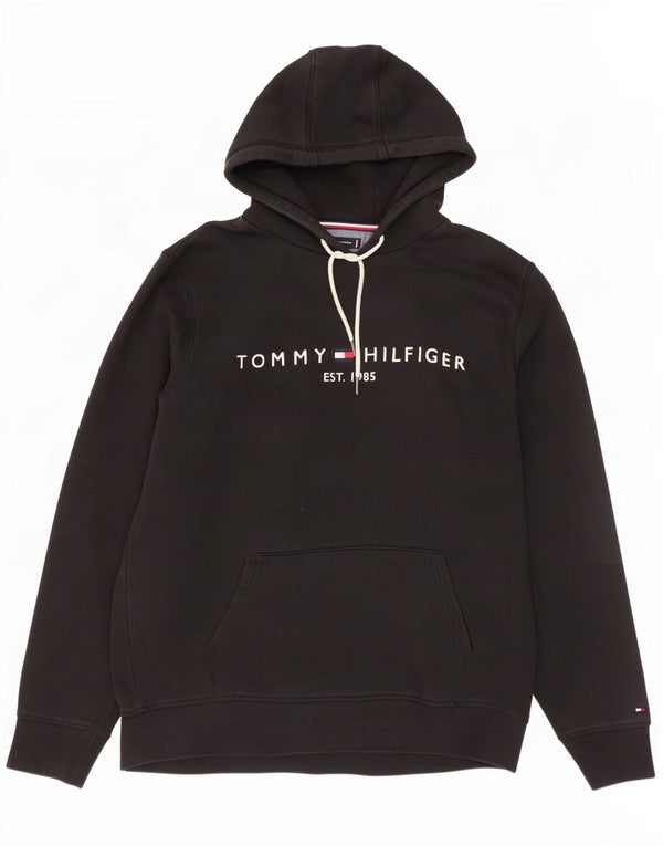 Tommy Hilfiger Sudadera con capucha gráfica para hombre XL Algodón negro
