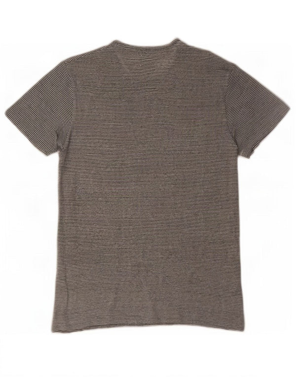 Zara Hombre Camiseta Top Small Blanco Rayas Lino