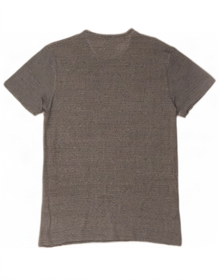 Zara Hombre Camiseta Top Small Blanco Rayas Lino
