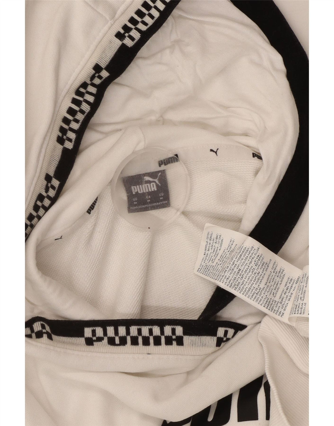 PUMA Jersey con capucha gráfica para mujer Reino Unido 14 Algodón blanco mediano