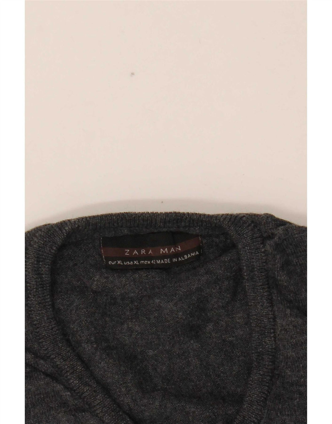 Zara Hombre Jersey Cuello Pico Jersey XL Gris