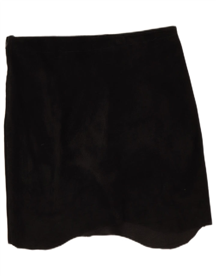 Vintage mujer ante falda asimétrica W32 grande negro