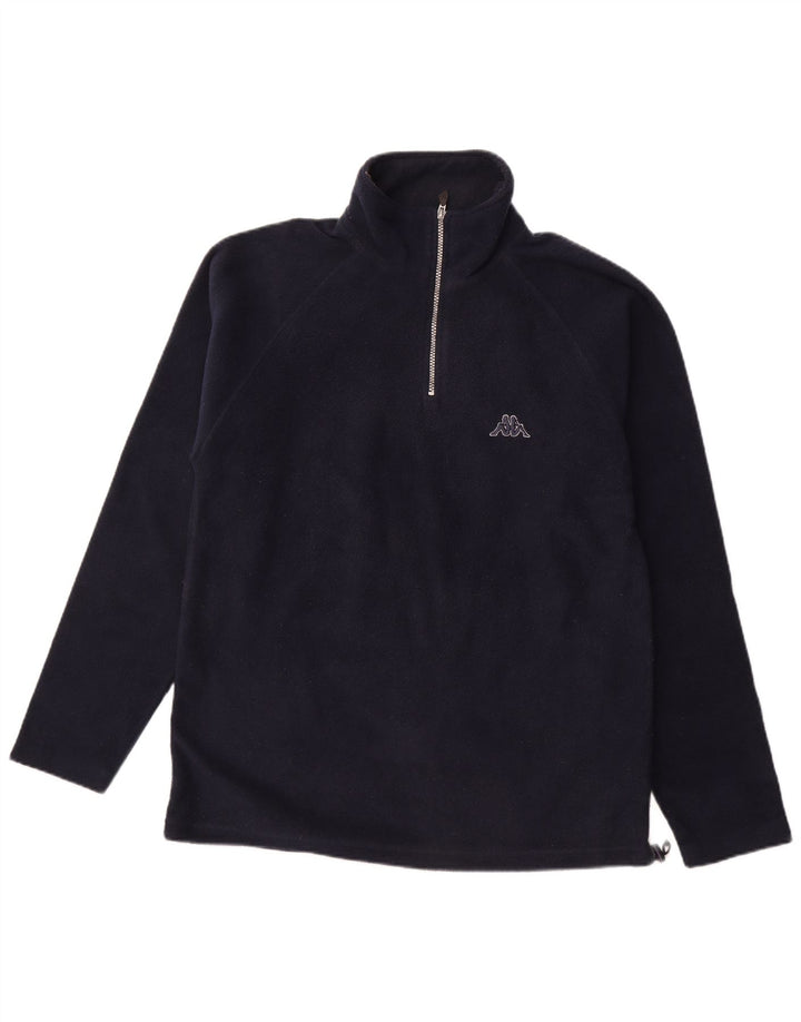 KAPPA Jersey de forro polar con cuello y cremallera para hombre Poliéster azul marino mediano