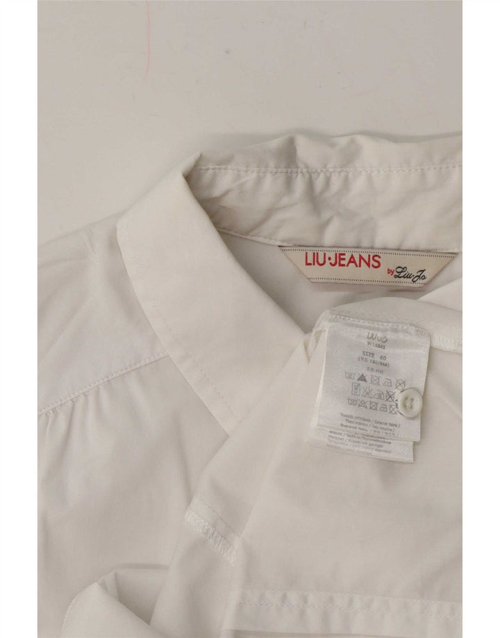 Camisa de manga corta para mujer Liu Jo IT 40 Small White Cotton