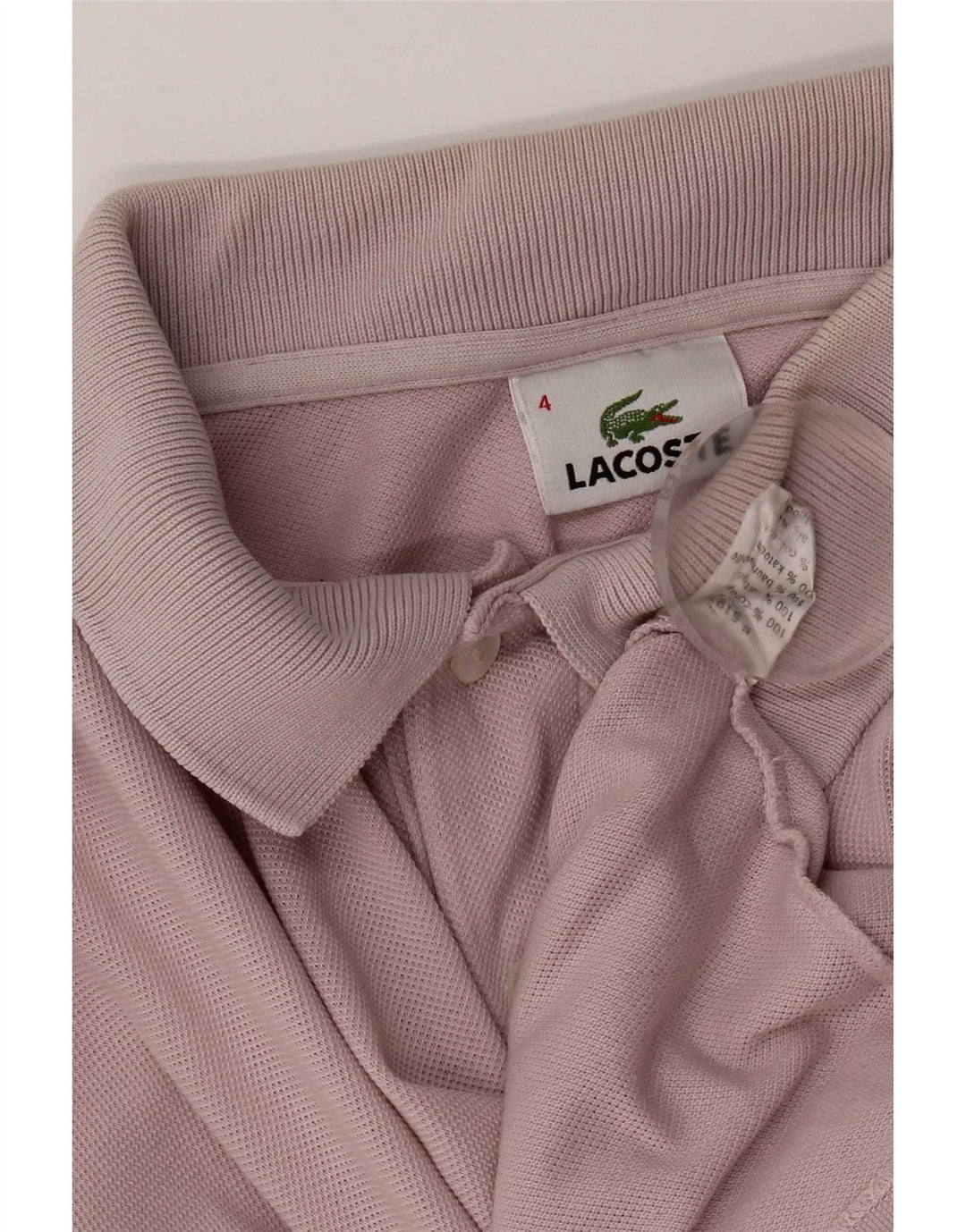Polo Lacoste para hombre talla 4 algodón rosa mediano