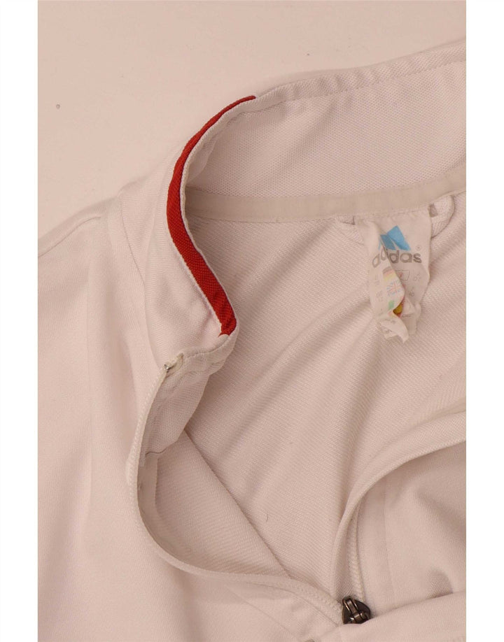 Adidas Mens Chándal Top Chaqueta Reino Unido 12 Medio Blanco Poliéster