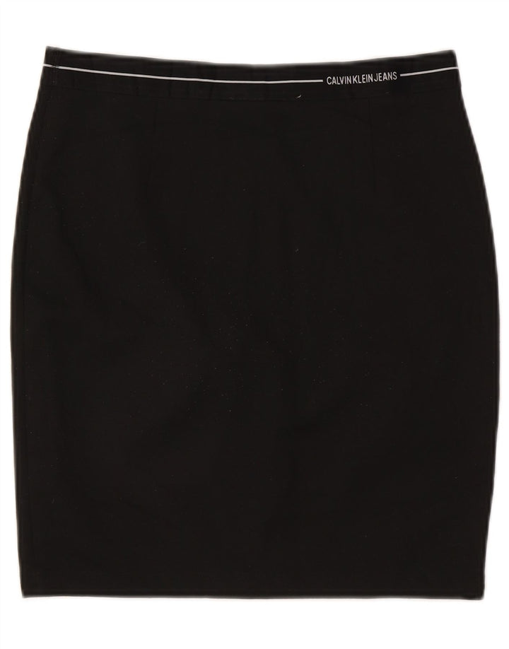 CALVIN KLEIN Falda lápiz para mujer grande W32 Poliéster negro
