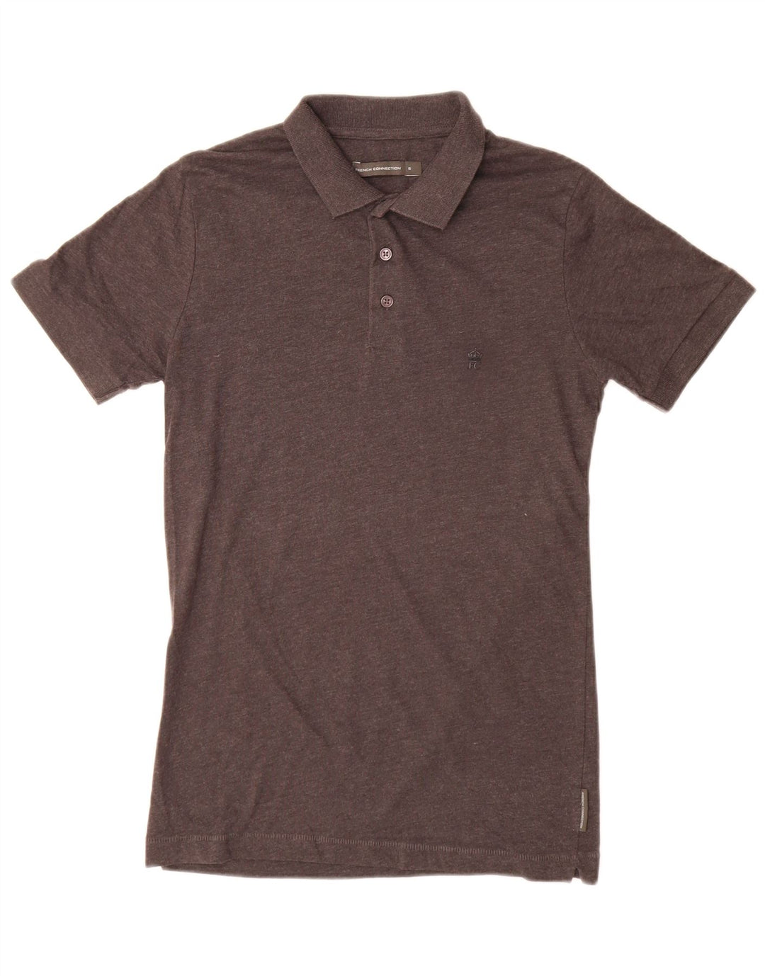 French Connection Polo para hombre pequeño de algodón gris