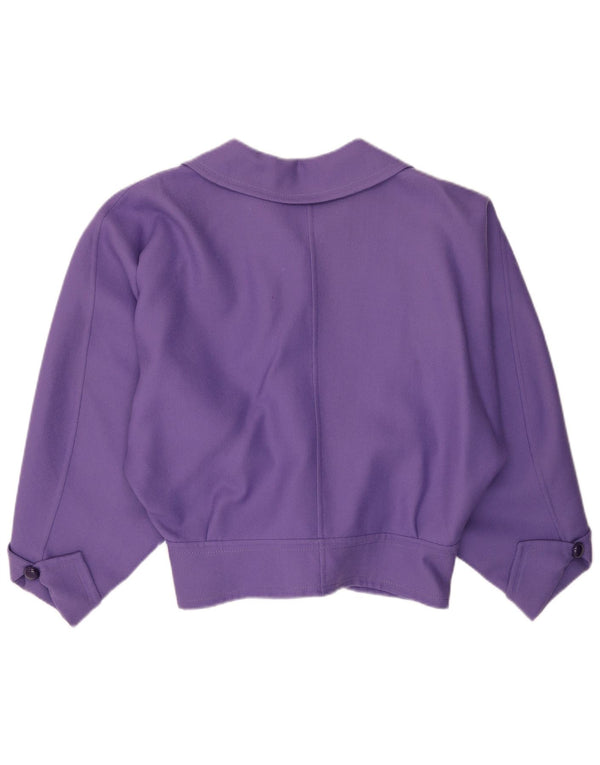 VINTAGE Chaqueta Blazer de 4 Botones para Mujer Reino Unido 16 Púrpura Grande