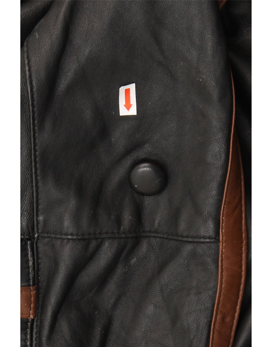 VINTAGE Abrigo de cuero para hombre Reino Unido 40 Bloque de color negro grande