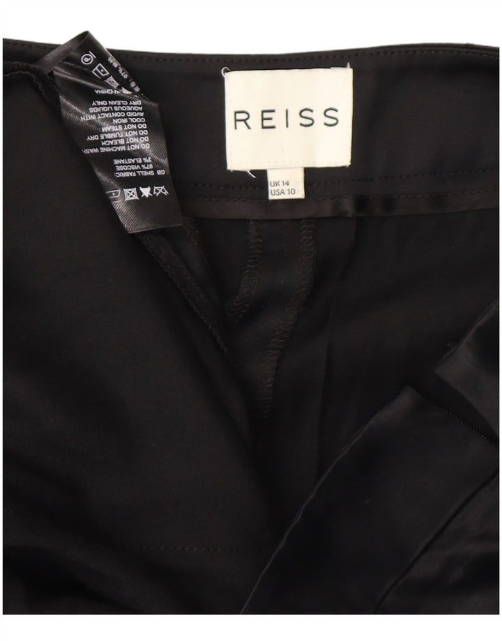 REISS Pantalones cortos casuales para mujer UK 14 Large W32 Viscosa negra