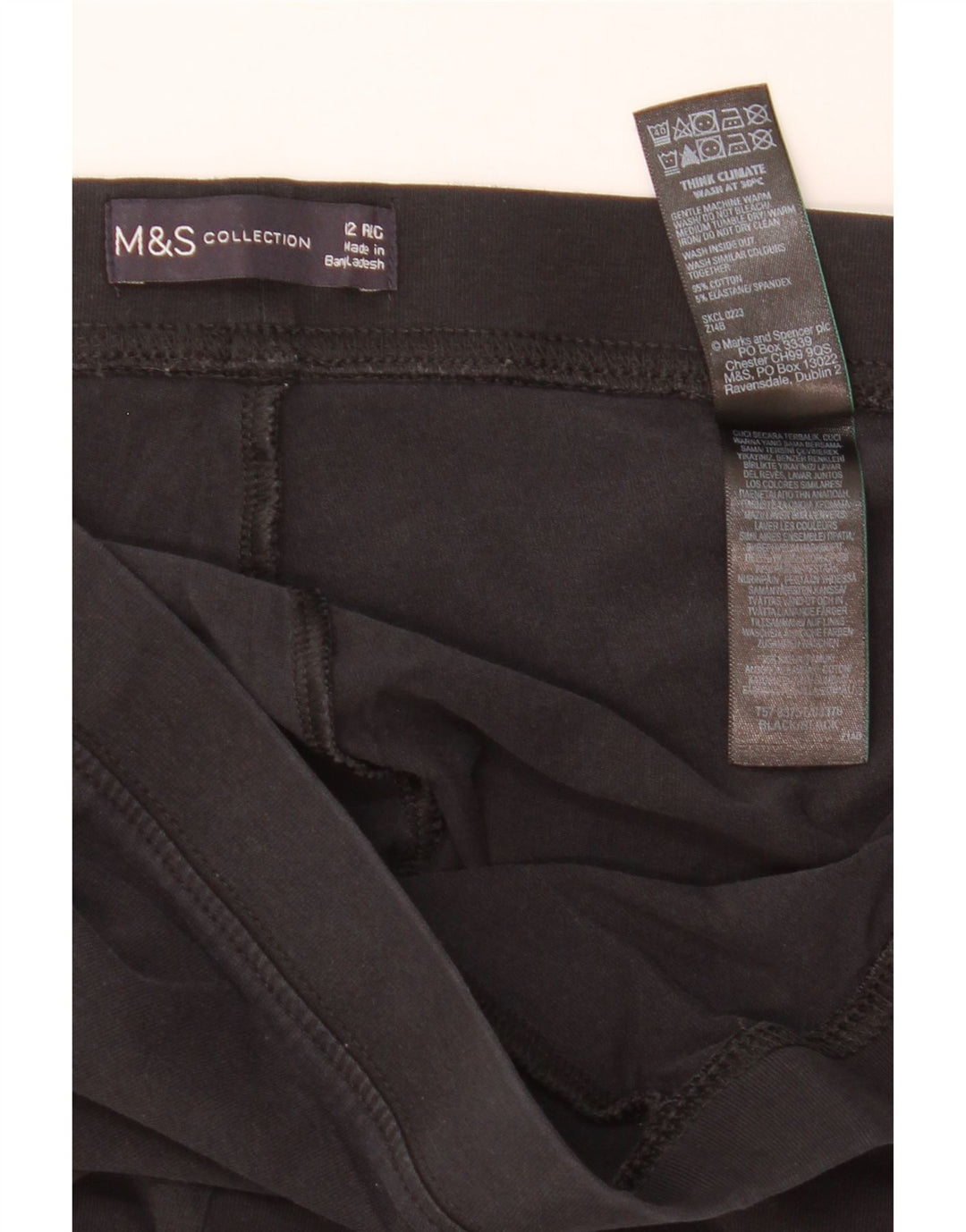 Marks & Spencer Leggings para mujer Reino Unido 12 Mediano Algodón negro