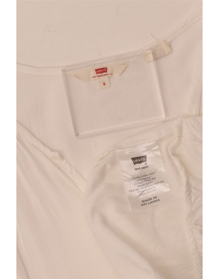 Levi's Blusa sin mangas para mujer UK 10 Small White Rayon