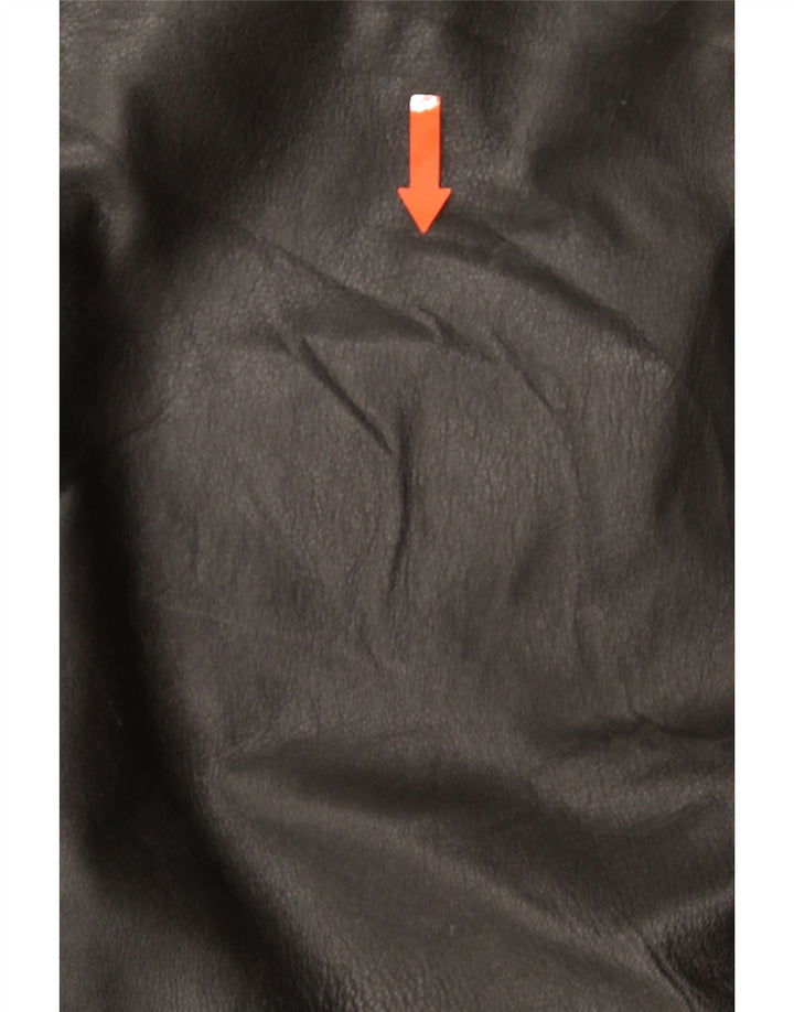 Chaqueta de cuero vintage para mujer IT 44 Cuero negro medio