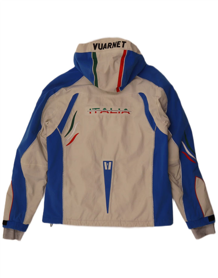 Vuarnet Chaqueta de esquí con capucha y gráfico para hombre UK 38 Medium Beige Colorblock