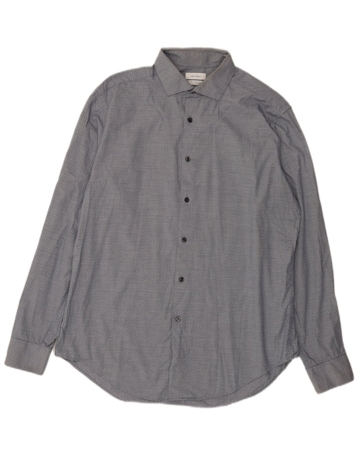 Calvin Klein Camisa Slim Fit para Hombre Grande Azul Marino Geométrico
