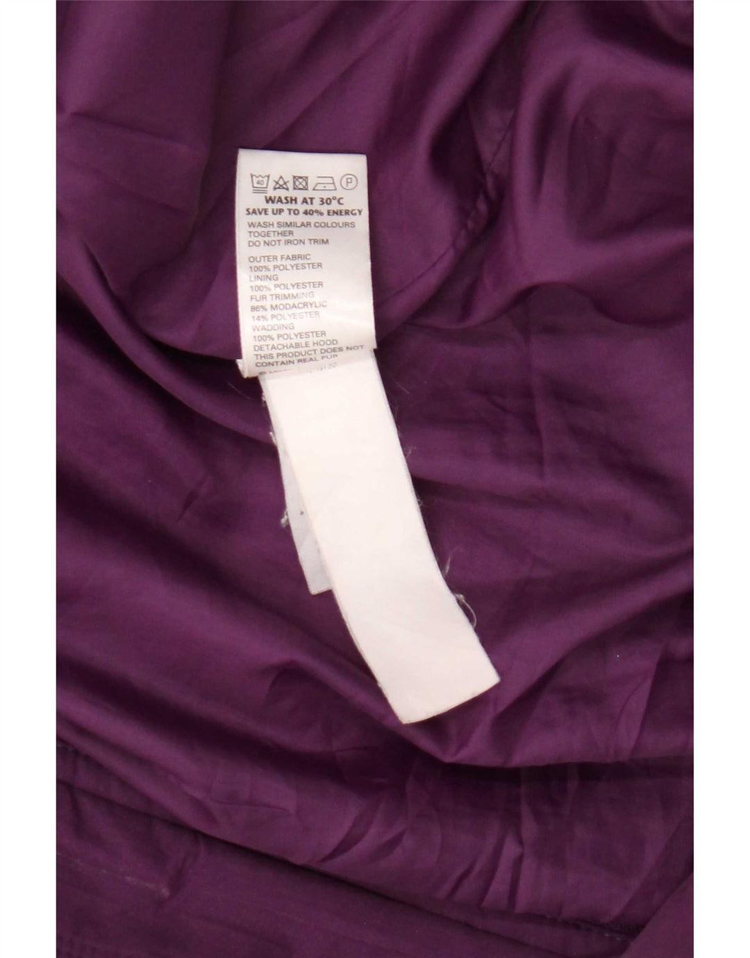 Marks & Spencer Chaqueta Parka con Capucha para Mujer UK 20 2XL Poliéster Morado