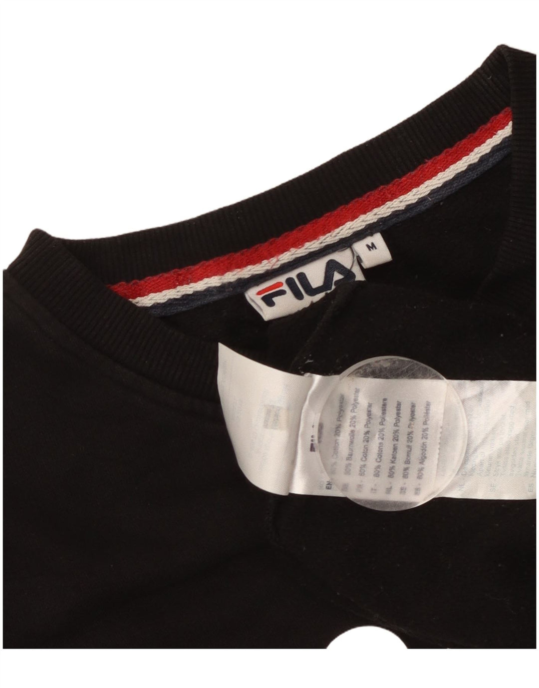 Fila Hombre Graphic Sudadera Jumper Medium Negro Algodón