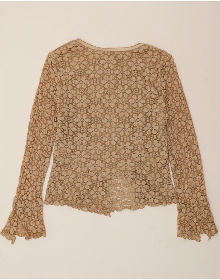 JOSEPH RIBKOFF Blusa camisera de encaje para mujer UK 44 Rayón floral beige grande
