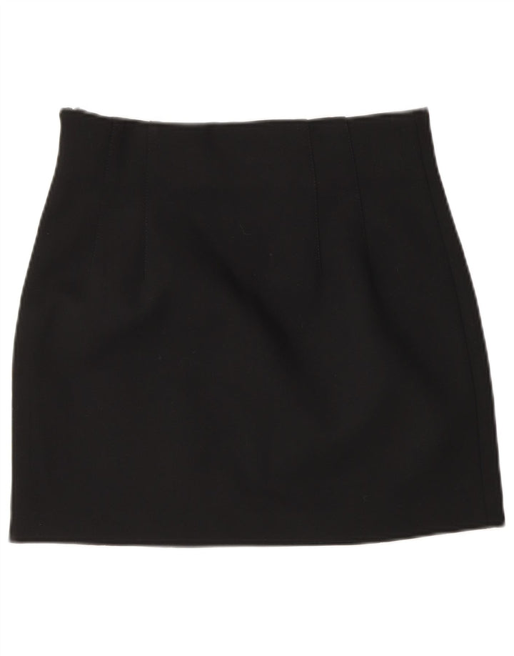 Zara Mujer Mini Falda Pequeña W26 Poliéster Negro
