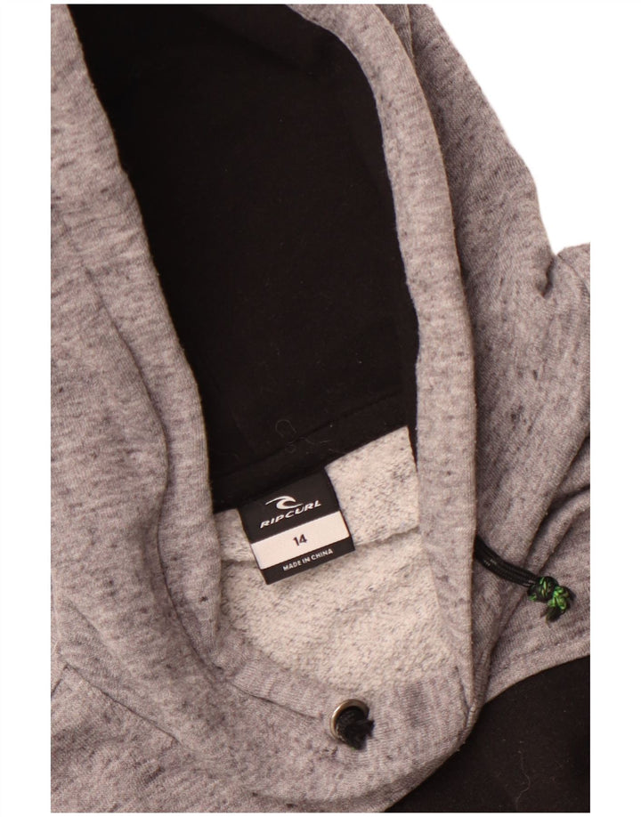 Rip Curl Sudadera con capucha gráfica para niños 13-14 años Bloque de color negro