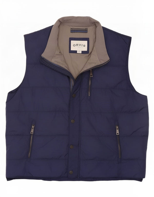 Chaleco acolchado Orvis para hombre UK 46 2XL Nylon azul marino