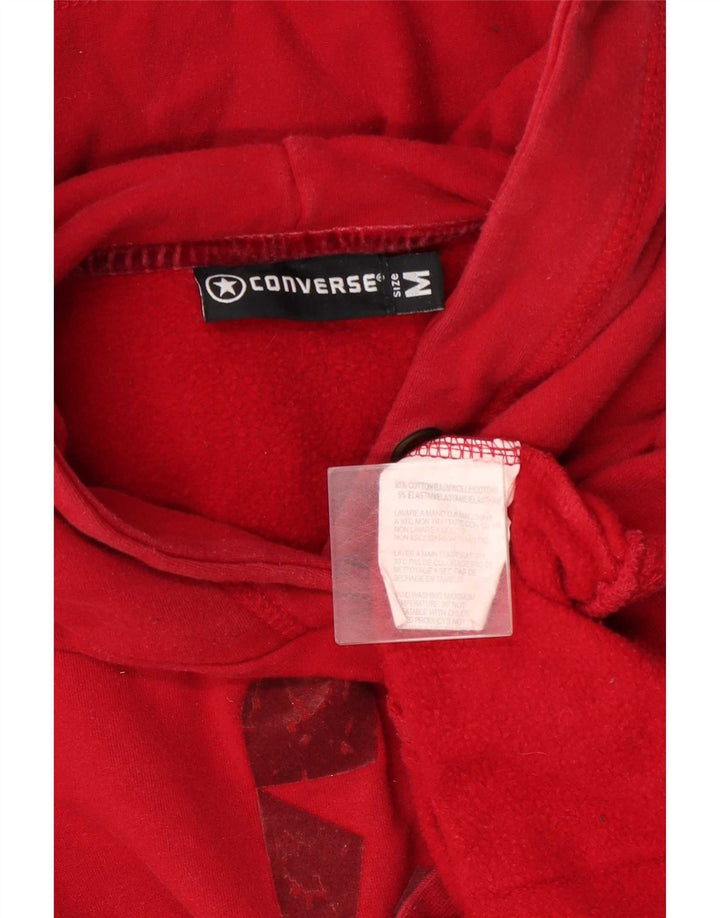 Converse - Sudadera con capucha para mujer, diseño gráfico, Reino Unido 14, algodón rojo mediano