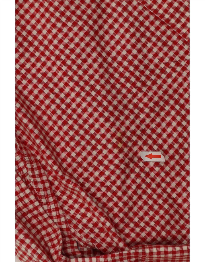 Abercrombie & Fitch Camisa para hombre Algodón a cuadros rojo mediano
