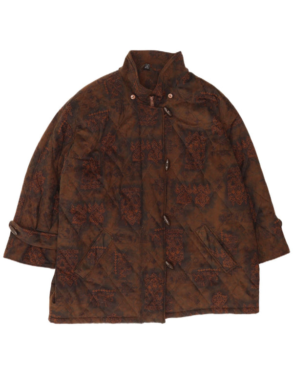 Niedieck Chaqueta acolchada para mujer UK 24 4XL Marrón Paisley Poliéster Clásico