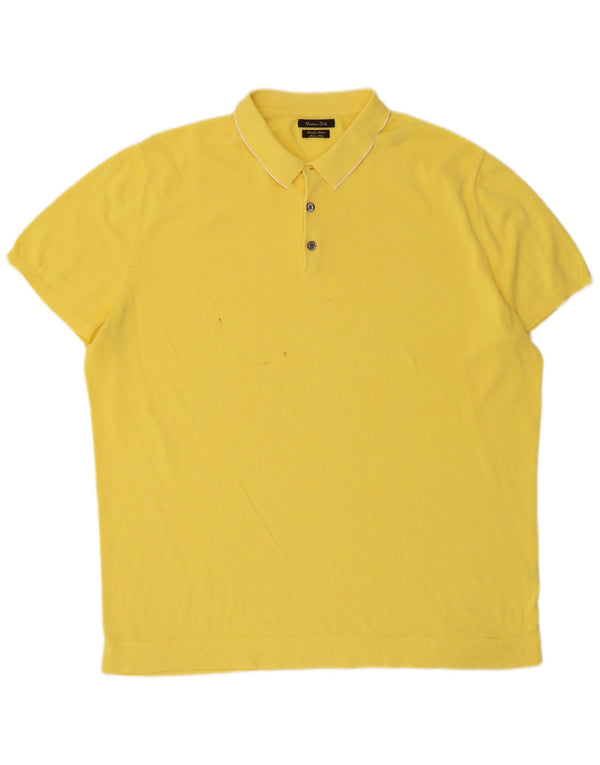 Polo Massimo Dutti Hombre XL Amarillo Algodón