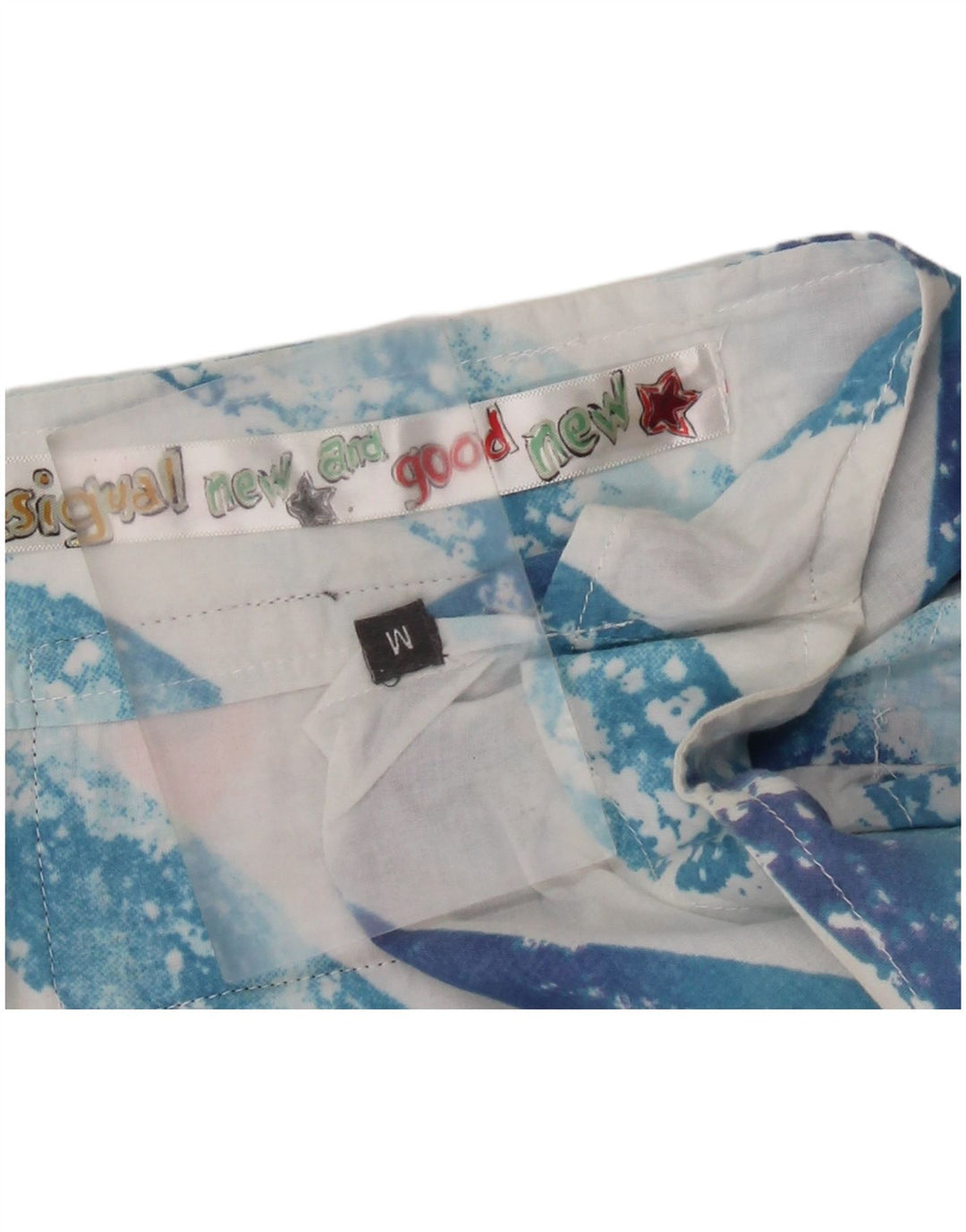 DESIGUAL Blusa gráfica para mujer Top UK 44 Azul medio Rayas