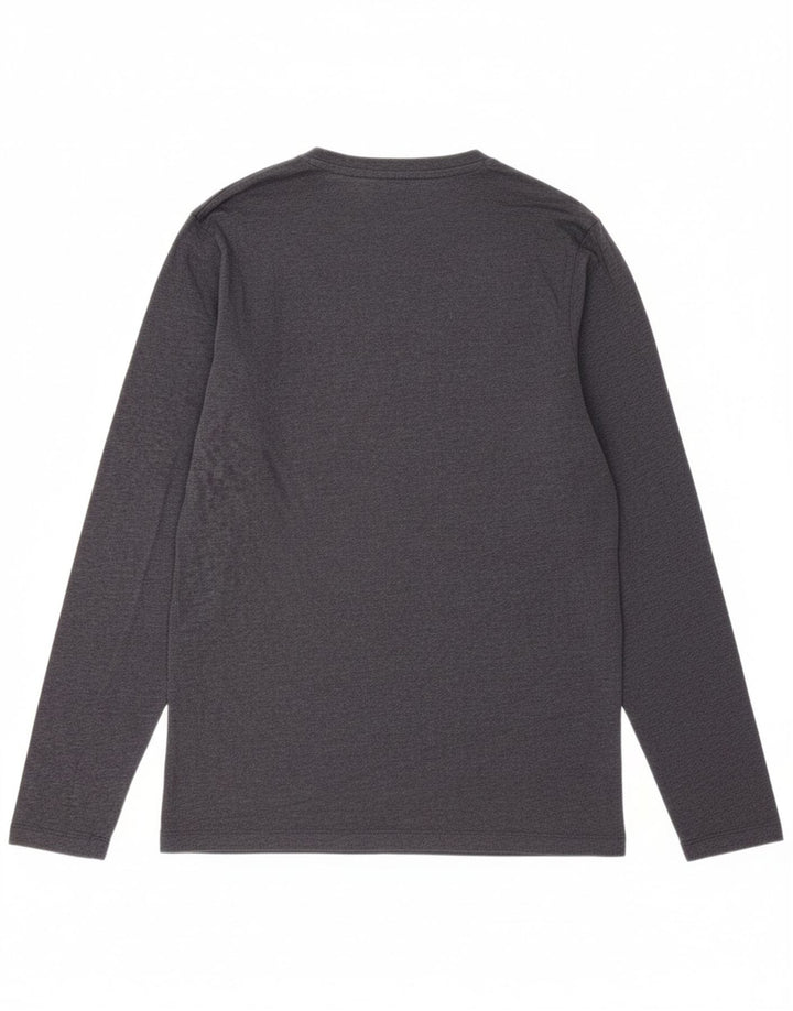 JACK & JONES Mens Graphic Top Long Sleeve Medium Navy Blue Cotton