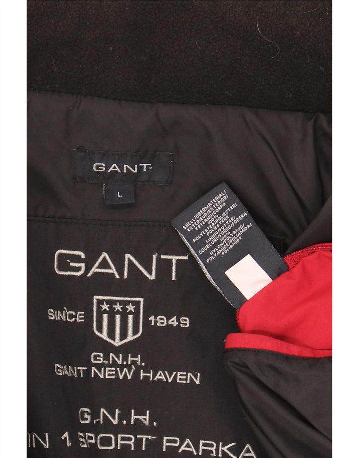Gant - Chaqueta polar con forro para hombre, talla 40, poliéster negro grande