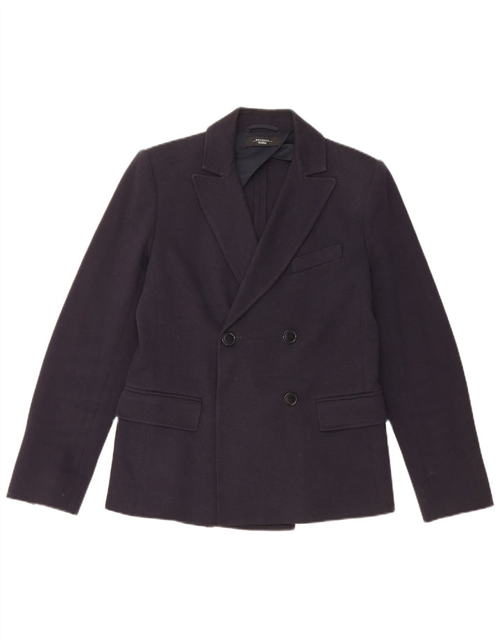 Max Mara Chaqueta tipo blazer con doble botonadura de fin de semana para mujer UK 10 Small Azul marino