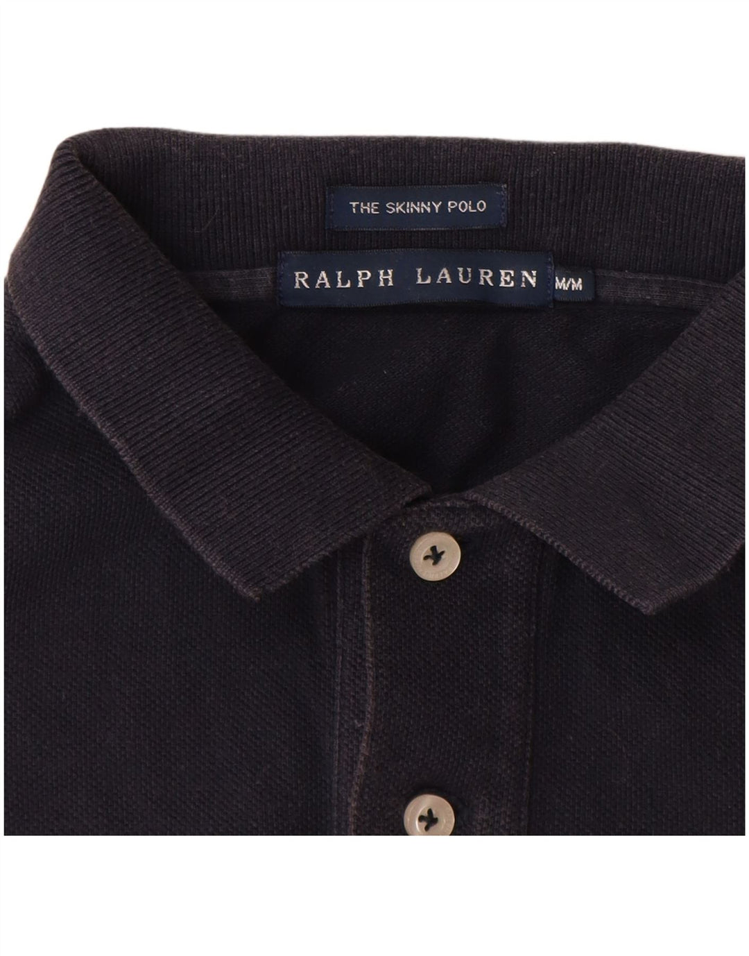 RALPH LAUREN Polo ajustado para mujer Reino Unido 12 Algodón azul marino mediano