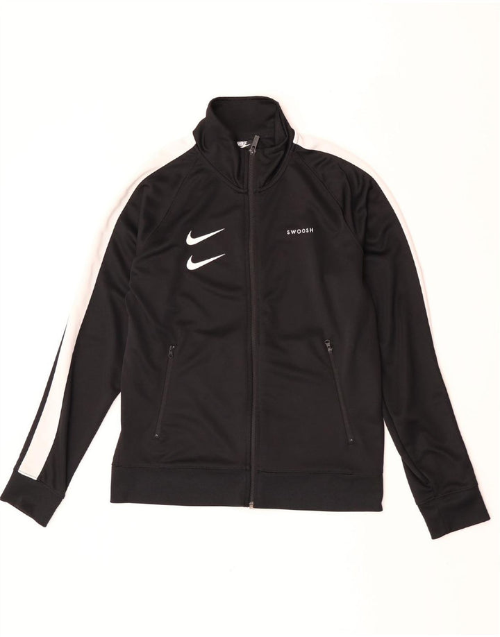 Nike - Chaqueta de chándal con gráfico Swoosh para hombre, color negro mediano