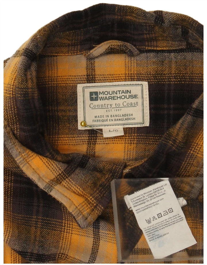 Camisa de franela para hombre de Mountain Warehouse Algodón a cuadros amarillos grandes