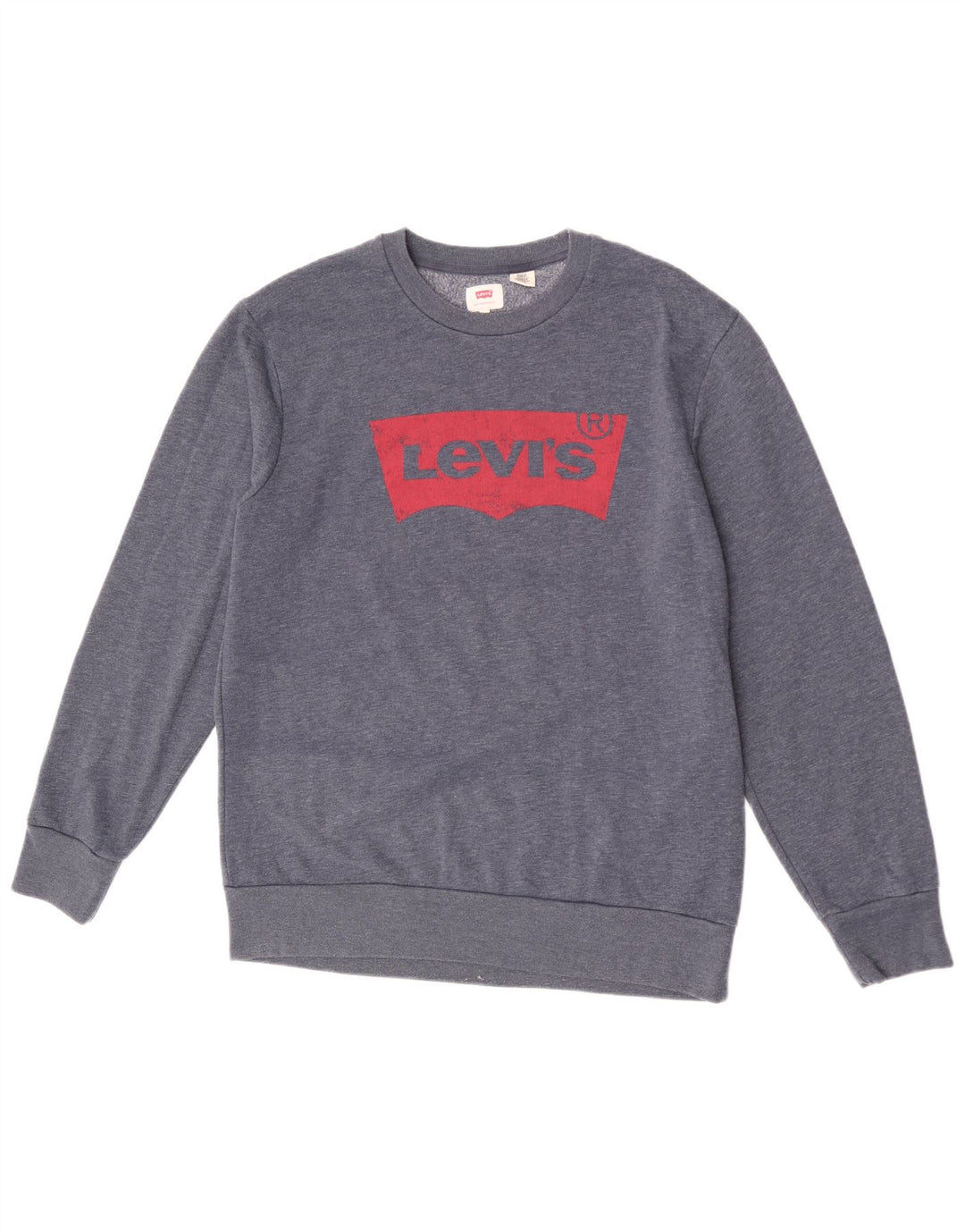 Levi's Hombre Sudadera Gráfica Jumper XL Algodón Moteado Azul Marino