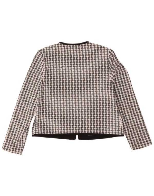 Marks & Spencer Chaqueta Bolero para Mujer UK 40 Mediana Poliéster a Cuadros Negro