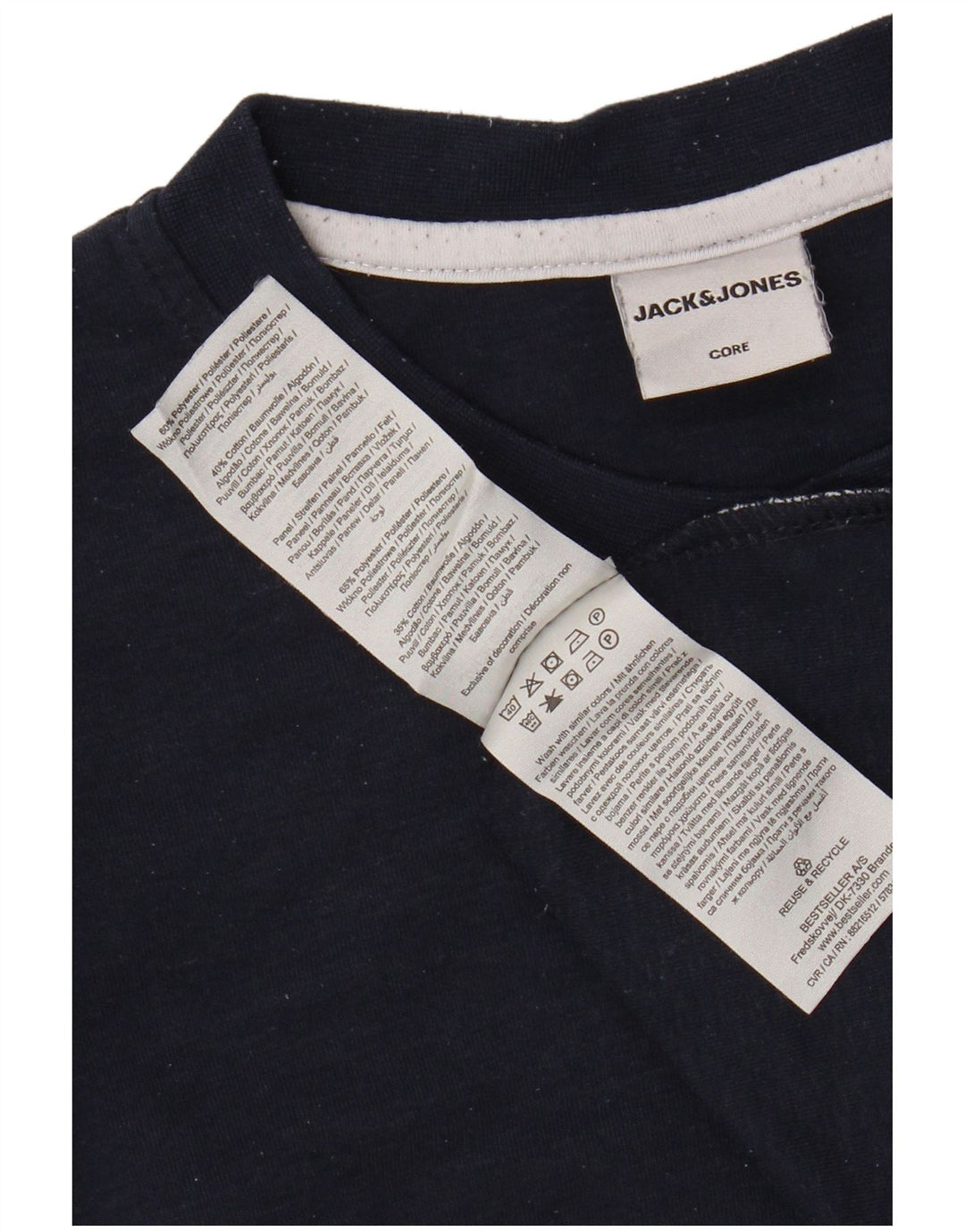 JACK & JONES Hombre Sudadera Jumper Small Azul Marino Colorblock Algodón