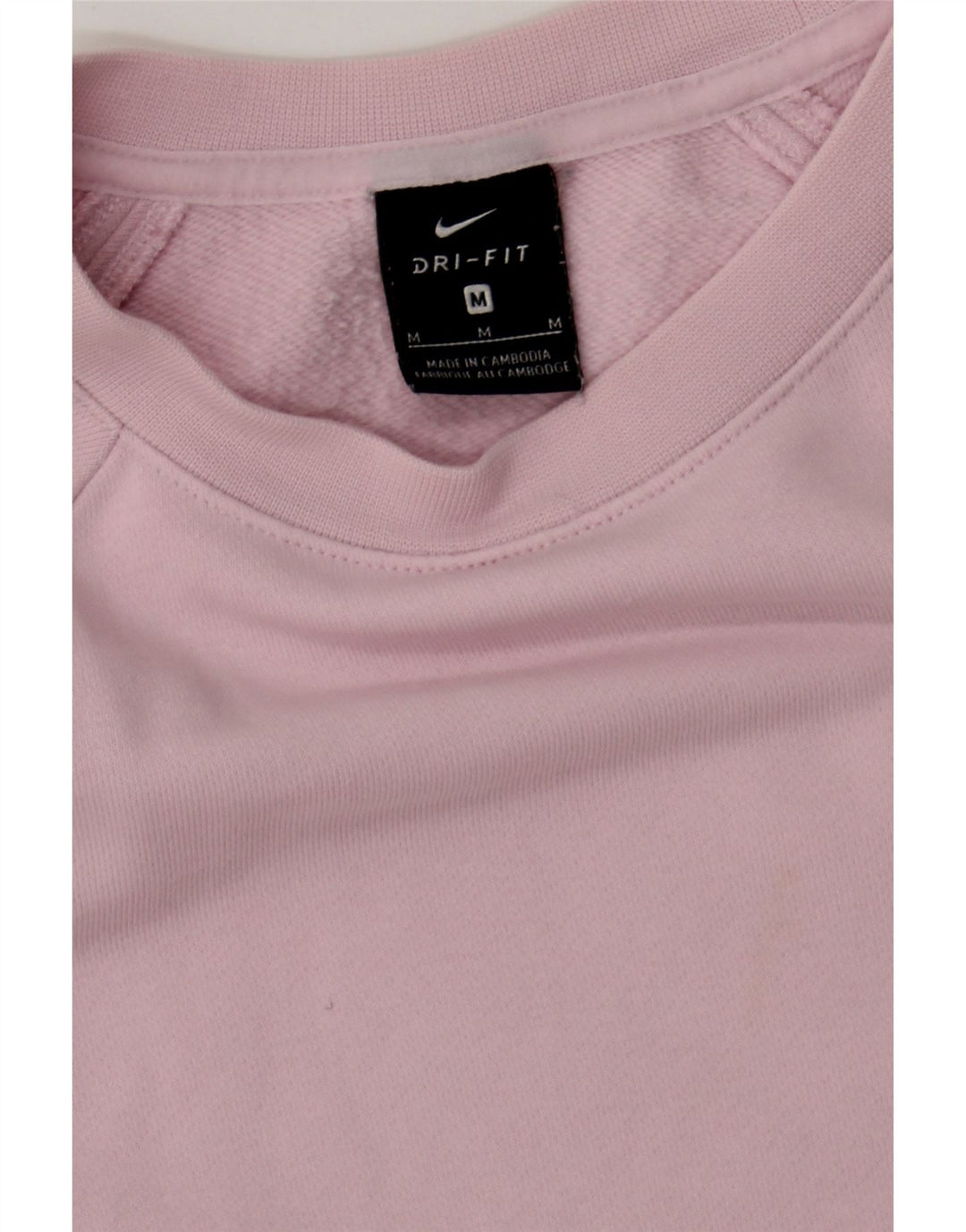NIKE Womens Dri Fit Graphic Crop Sweatshirt Jumper UK 14 Medium Pink Vintage Nike and Second-Hand Nike from Messina Hembry 